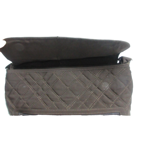 Vera Bradley Brown Quilted Shoulder Hamd Bag Zip Pocket Magnetic Closure - Picture 4 of 5